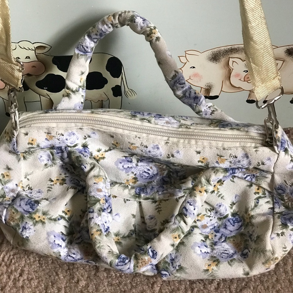 Blue Swiss Roses Small Handbag - Picture 4 of 8